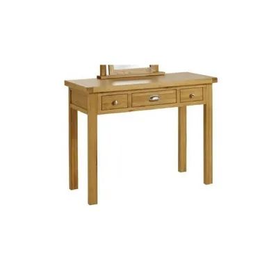 Solid Oak 3 Drawer Dressing Table with Optional Stool