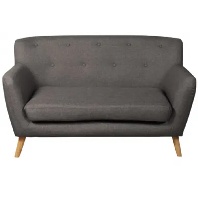 Grey Fabric 2 Seat Compact Sofa