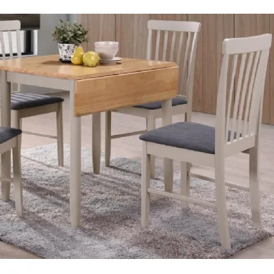 Light Oak and Grey Painted Drop Edge Square Dining Table and 2 Chairs