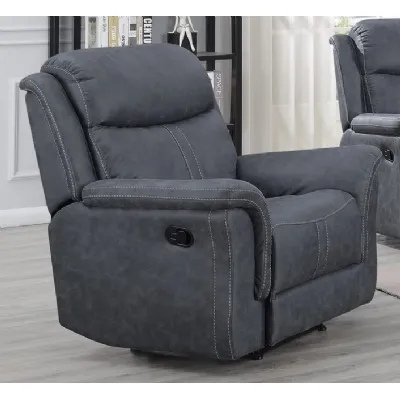 Grey Fabric Manual Recliner Armchair