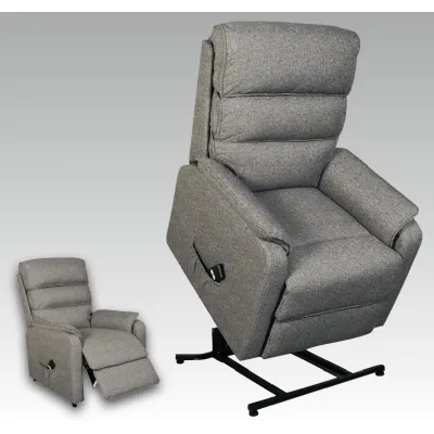 Grey Fabric Single Lift and Tilt Electric Armchair