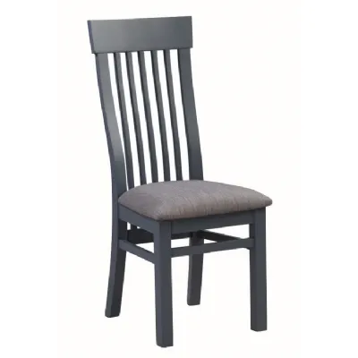 Solid Oak and Blue Dining Chair