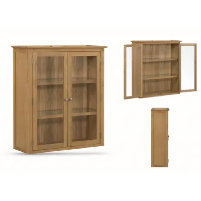 Light Solid Oak 2 Door, 2 Drawer Glazed Dresser Top