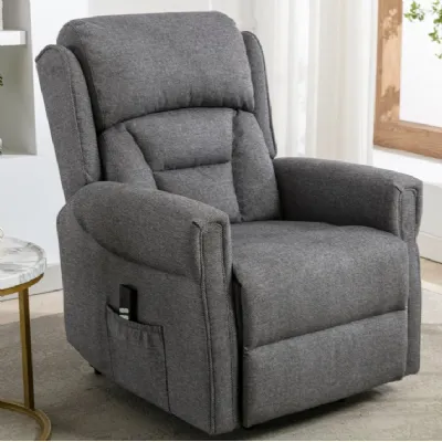 Dark Grey Fabric Lift and Rise Dual Motor Recliner Chair