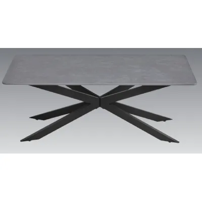 Grey Sintered Stone and Black Metal Legs Coffee Table