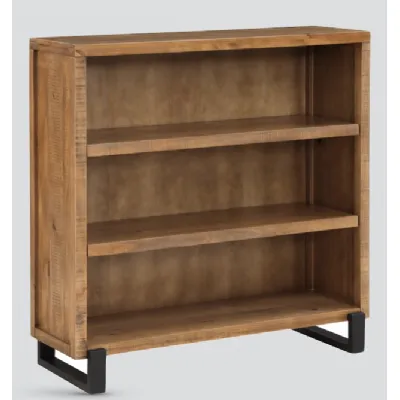 Rustic Solid Pine Low Bookcase