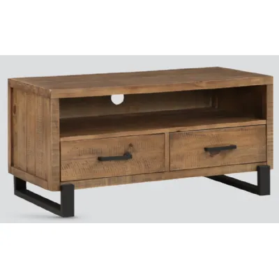 Rustic Solid Pine 100cm TV Cabinet