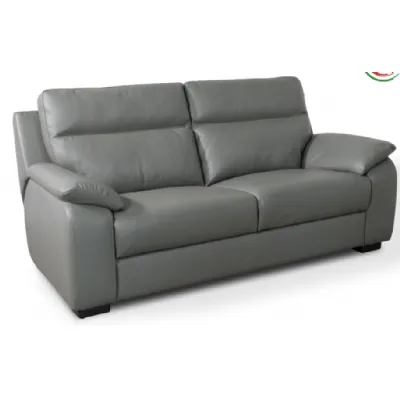 Grey Fabric 2 Seater Fireside Sofa with Solid Wood Legs