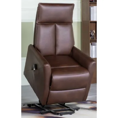 Tan Electric Lift and Rise Recliner Armchair