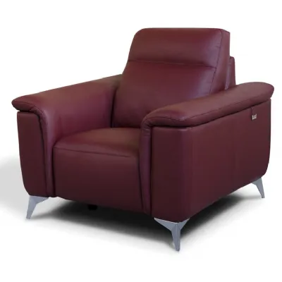 Italian Leather Fixed Armchair