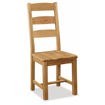 Light Oak Solid Oak Dining Chair with Solid Seat