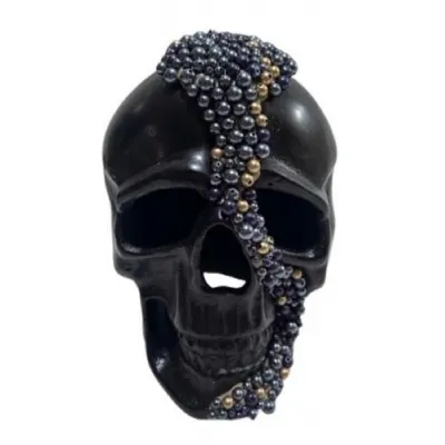Black Skull with Pearl Detail