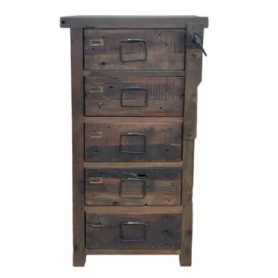 Reclaimed Wooden & Metal Chest of Drawers