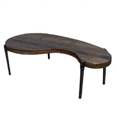 Reclaimed Wood & Metal Table ( Kidney Shapped)