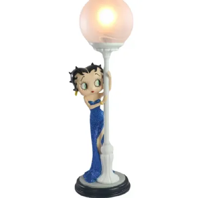Betty Boop Hide and Seek Blue Glitter Lamp