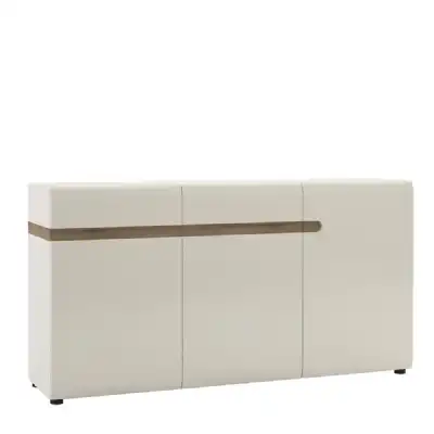 Living 2 drawer 3 door sideboard in white With an Truffle Oak Trim