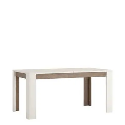 Modern Large White High Gloss Oak Trimmed 200cm Extending Dining Table