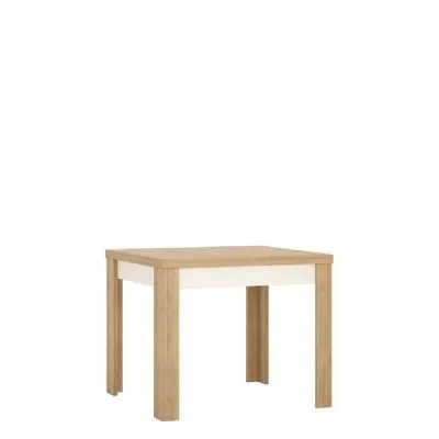 Rectangular Small Extending Dining Table 90cm to 180cm Oak White High Gloss 6 Seater