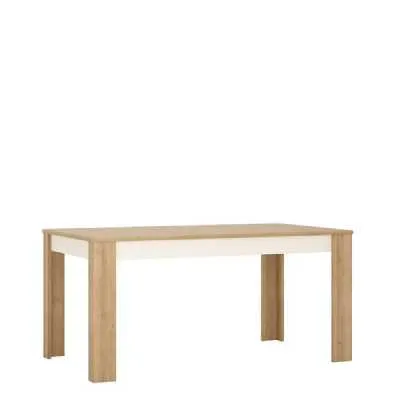 Large Extending Dining Table 160 to 200cm in Oak and White High Gloss 8 Seater