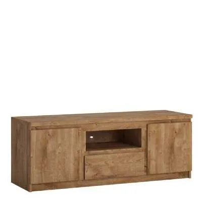 Fribo 2 door 1 drawer 136 cm wide TV cabinet in Oak