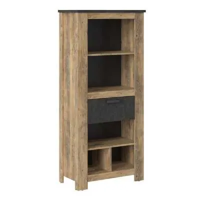 1 drawer bookcase in Chestnut and Matera Grey