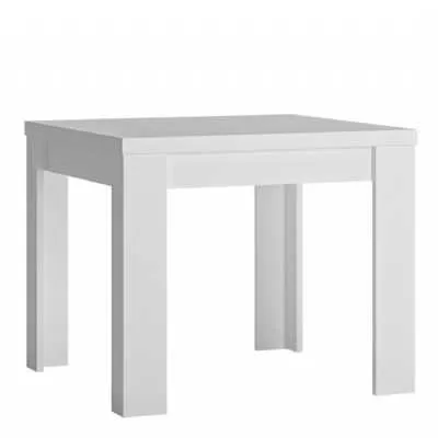 White and High Gloss 90 to 180cm Small Square Extending Dining Table