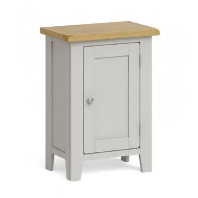 Solid Oak And Grey Painted Single Cupboard
