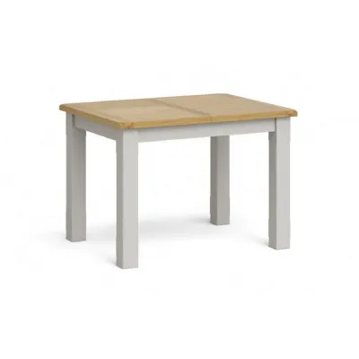 Solid Oak and Grey Painted 110cm Extending Dining Table
