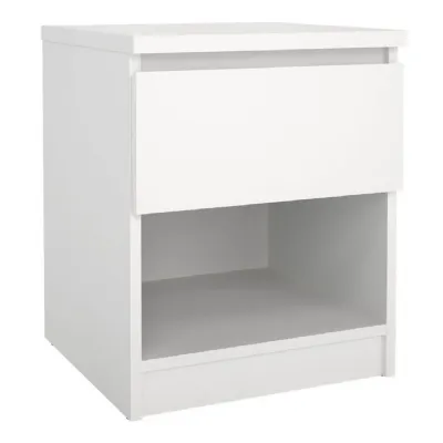 Naia Bedside 1 Drawer 1 Shelf in White