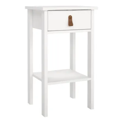 Barcelona Bedside Table with 1 Drawer in White
