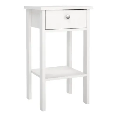 Madrid Bedside Table with 1 Drawer in White