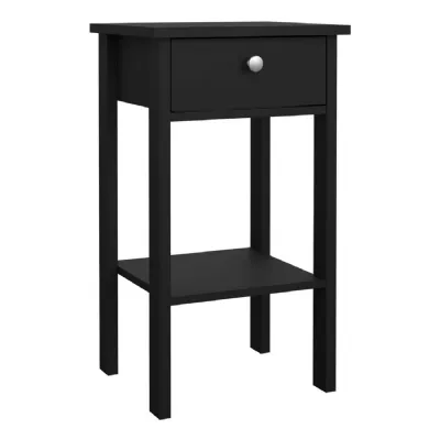 Madrid Bedside Table with 1 Drawer in Matt Black
