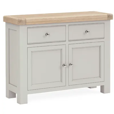 Grey Painted and Washed Oak 110cm Small Sideboard