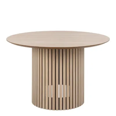 Linley Round Dining Table in White Oak