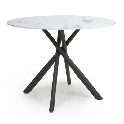 Round White Marble Dining Table