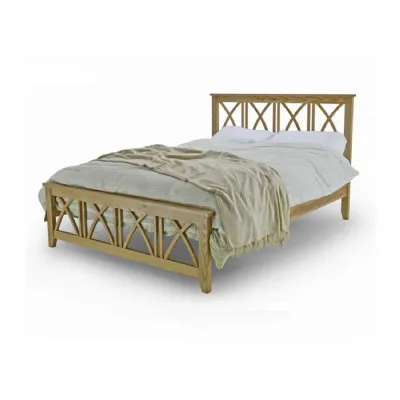 Solid Oak Bed with Oak Cross Pieces 4ft 6