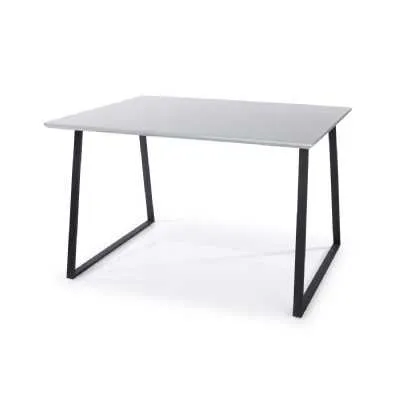 Aspen Modern Rectangular High Gloss Grey Small 120cm Kitchen Dining Table On Metal Legs