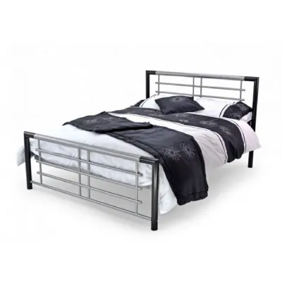 Black and Silver Mesh Based Metal Beds
