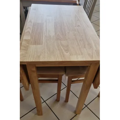 Natural Oak Hardwood Drop Leaf Dining Table and 2 Dining Chairs