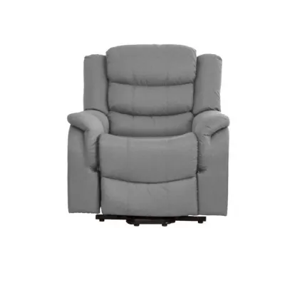 Grey Textured Fabric Recliner Armchair