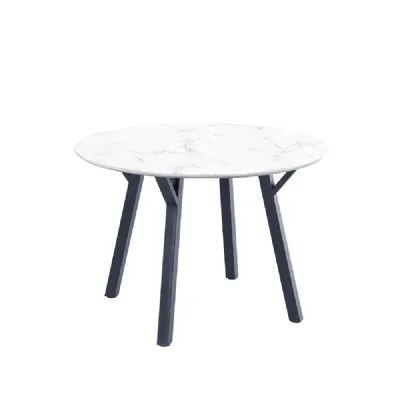The Table Collection 1.1m Round Dining Table Marble effect