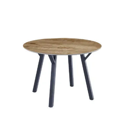 The Table Collection 1.1m Round Dining Table Oak effect
