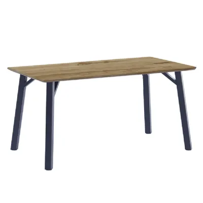 The Table Collection 1.8m Fixed Top Dining Table Oak effect