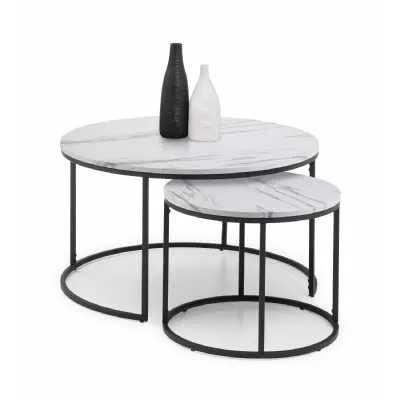 Bellini Round Nesting Coffee Table White Marble