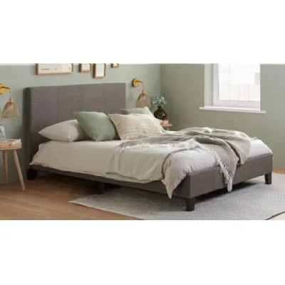 90cm Grey Fabric Low End Bed