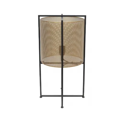 50cm Gold Mesh Metal Table Lamp With Black Base