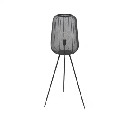 121cm Black Mesh Metal Tripod Floor Lamp