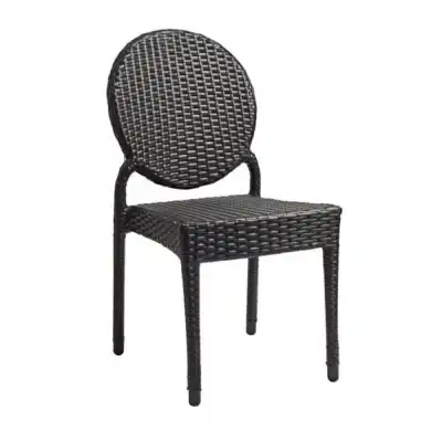 Black Weave Oudoor Stacking Side Chair