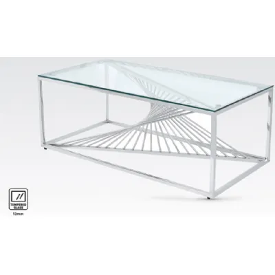 Tempered Glass and Stainless Steel Coffee Table