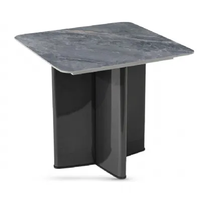 Grey Sintered Stone and Grey Base Lamp Table